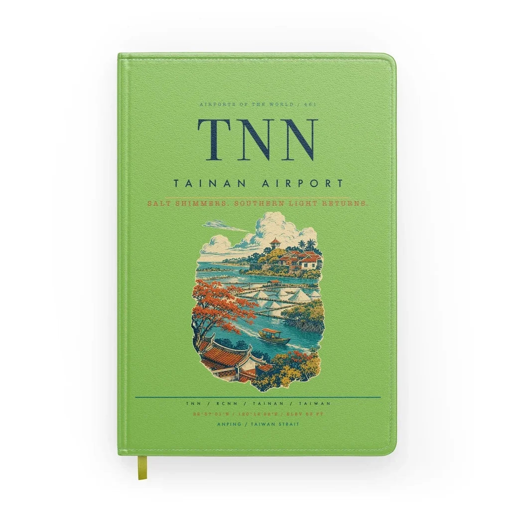Tainan Airport (TNN) design on light green notebook