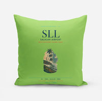 Thumbnail for Salalah Airport (SLL) design on light green pillow