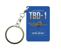 Thumbnail for TBD-1 Devastator design on blue designed key chain, double-side print