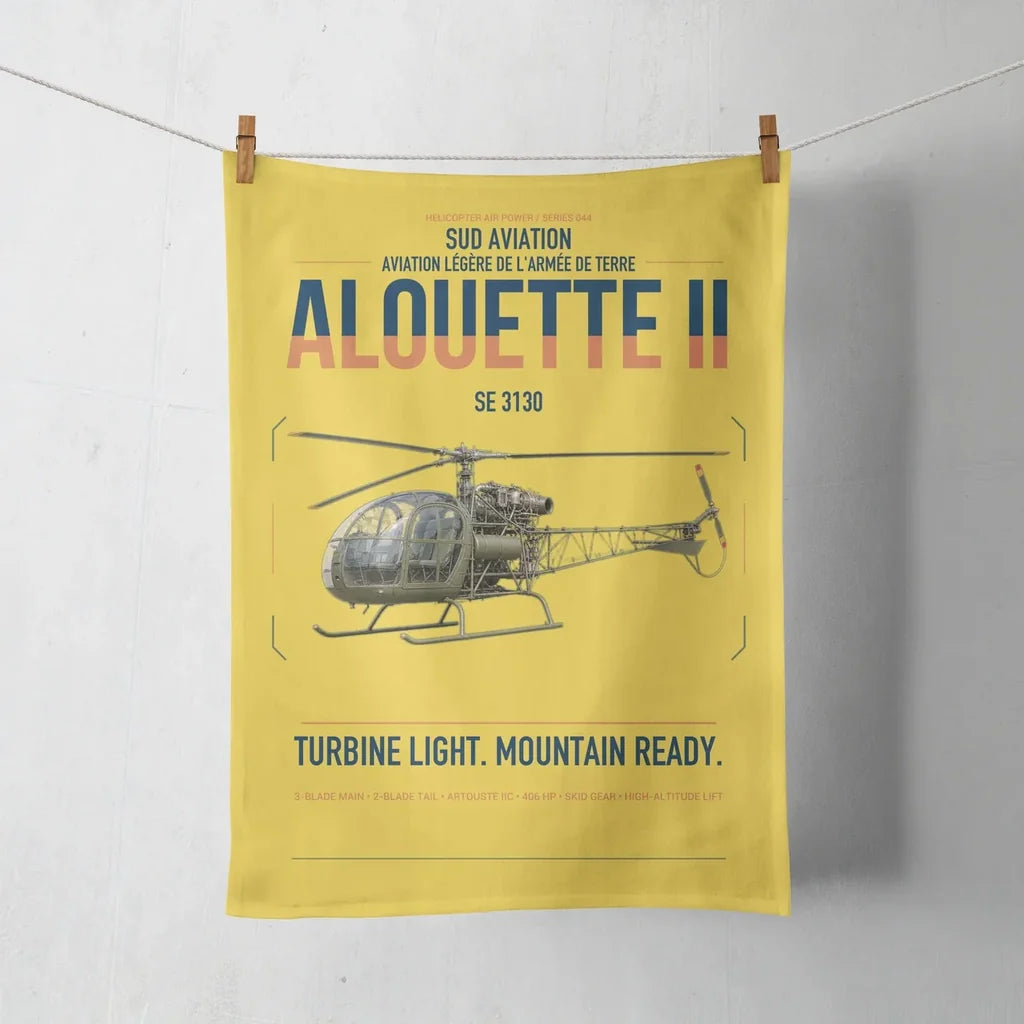 Sud Aviation SE 3130 Alouette II design on yellow towel
