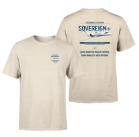 Thumbnail for Cessna Citation Sovereign+ design on beige double-side t-shirt, double-side print