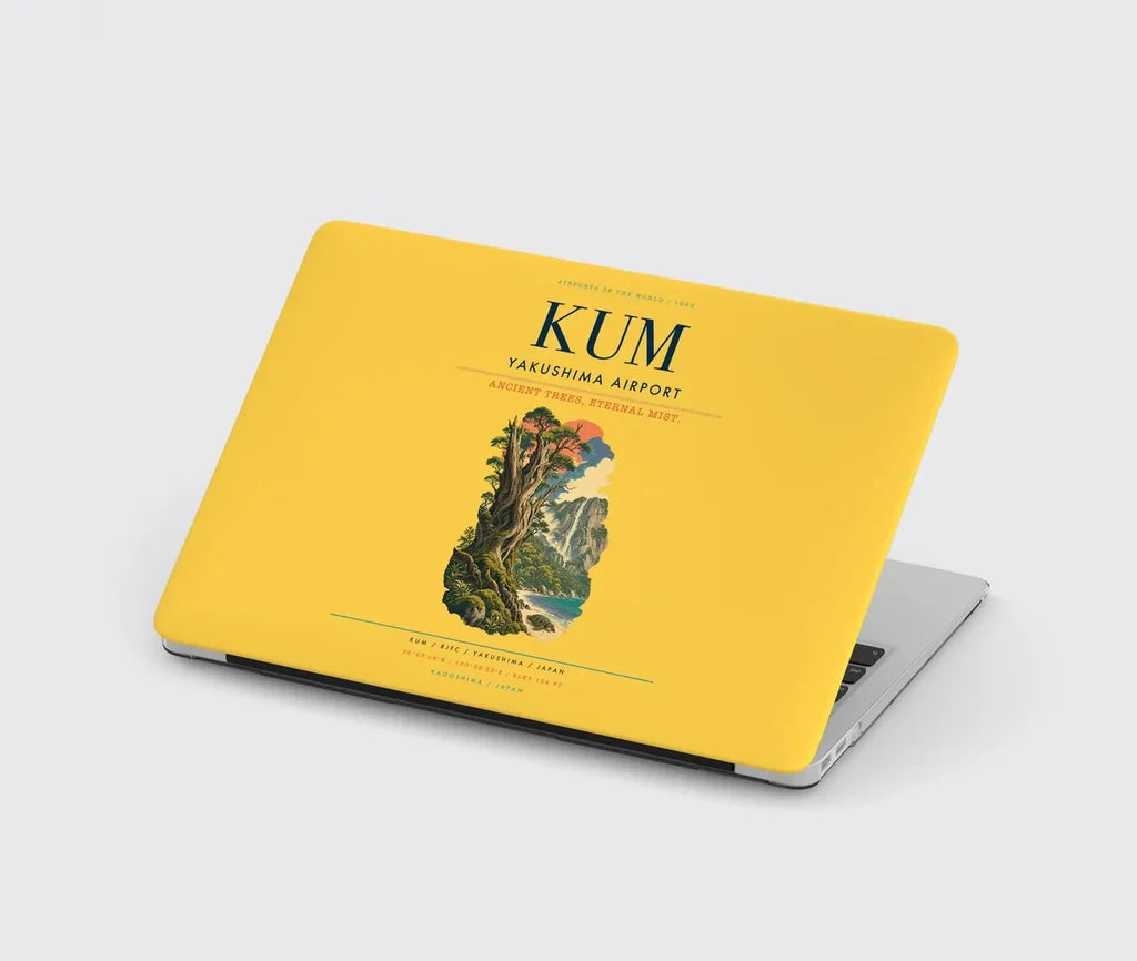 Yakushima Airport (KUM) design on yellow MacBook case