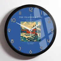 Thumbnail for VINTAGE G4192 - The Trapper's Taxi - Designed Wall Clocks design on blue framed