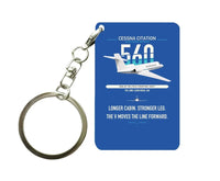 Thumbnail for Cessna Citation 560 - Citation V design on blue designed key chain, double-side print