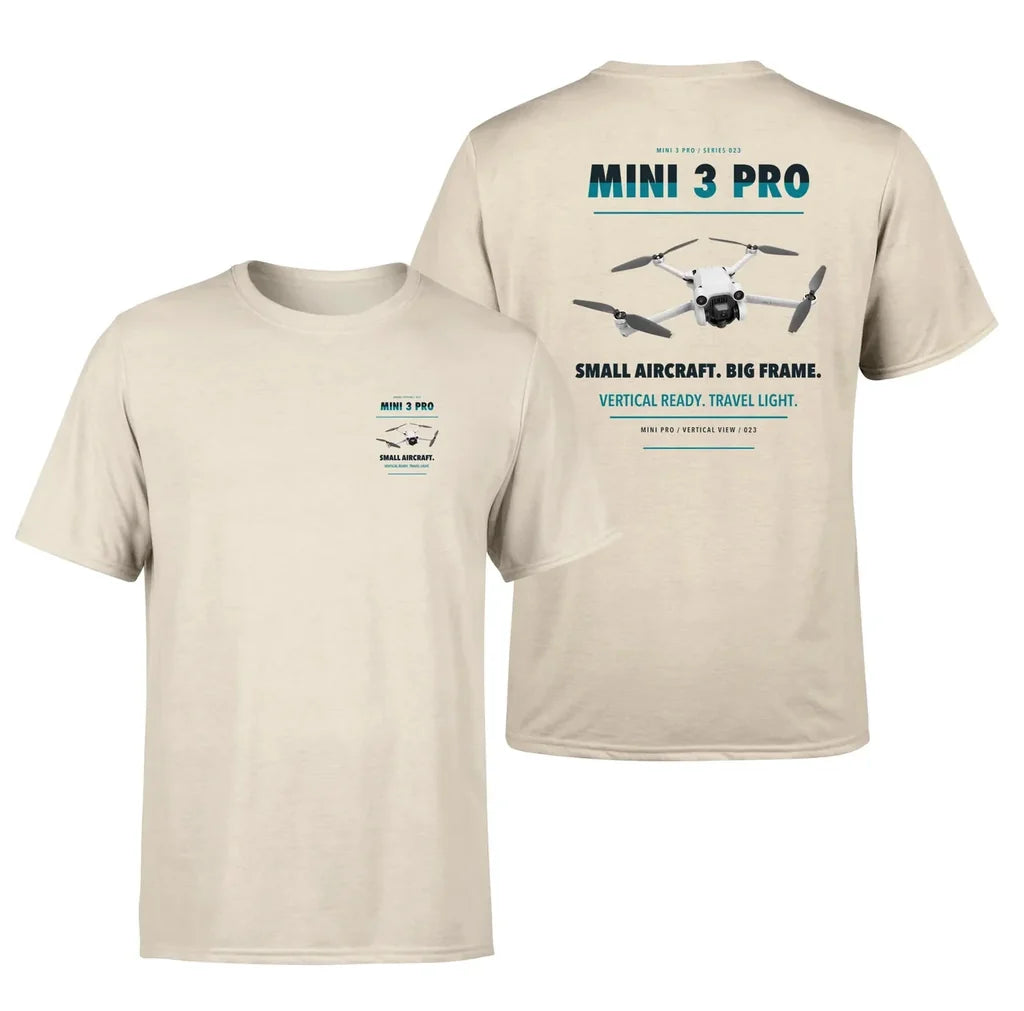 DJI Mini 3 Pro design on beige t shirt