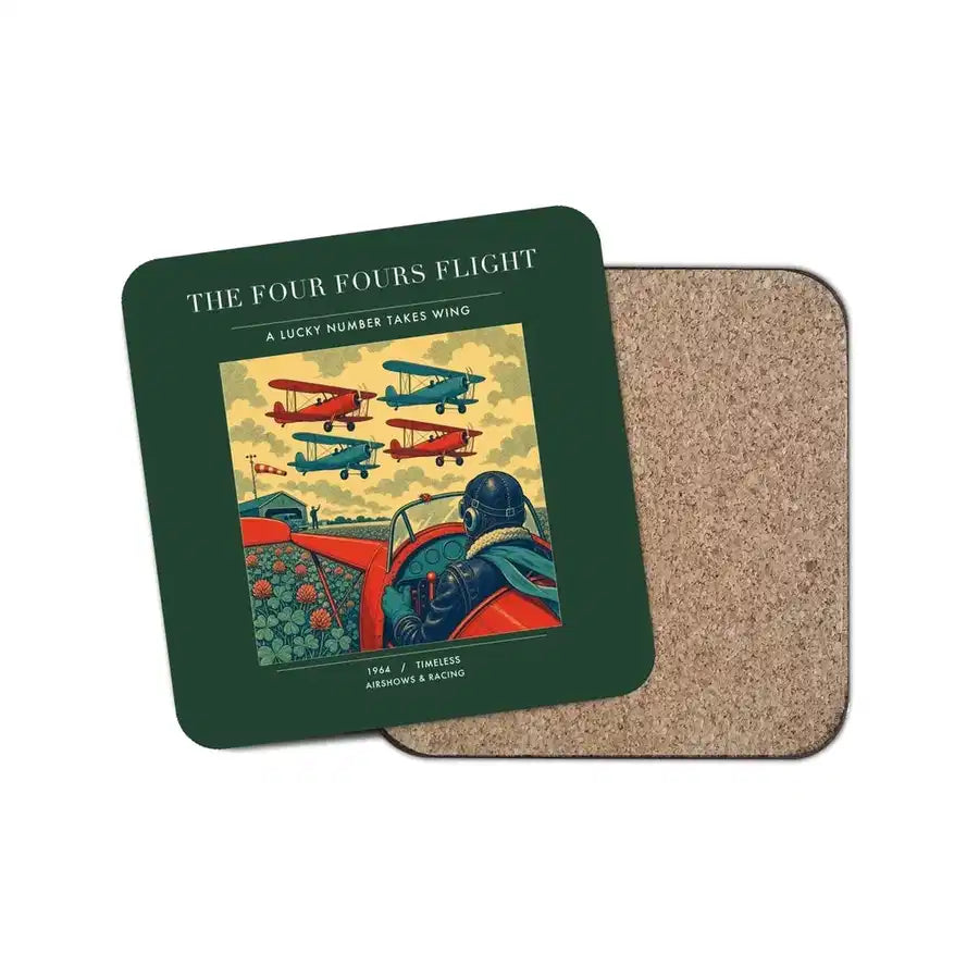 The Four Fours Flight - Designed Coasters design on dark green 1-piece