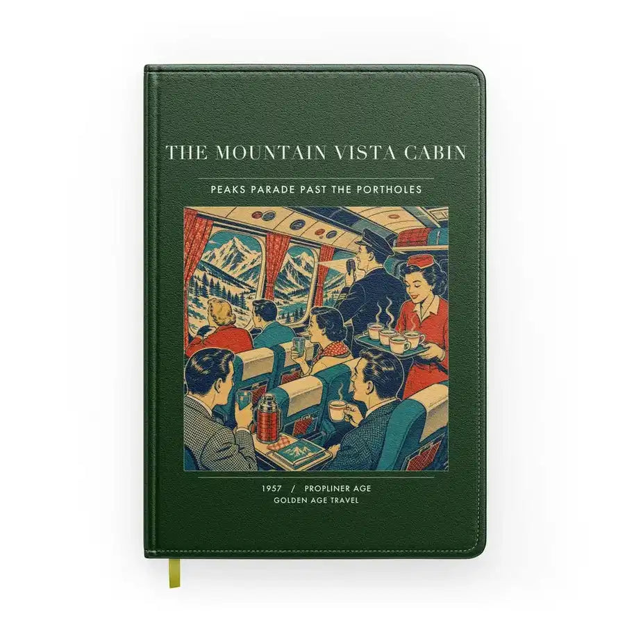 VINTAGE G4224 - The Mountain Vista Cabin - Designed Notebooks design on darkgreen