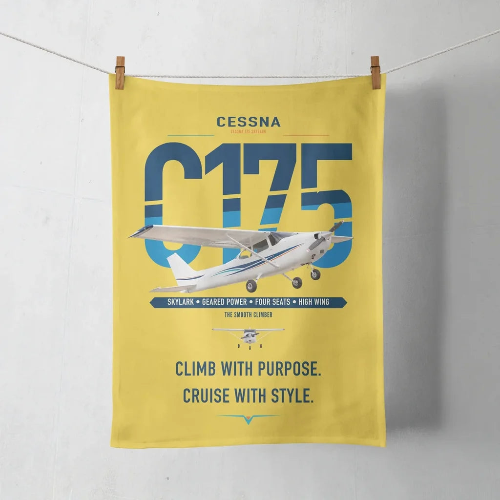 Cessna 175 Skylark design on yellow towel