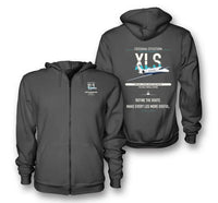 Thumbnail for Cessna Citation XLS design on dark gray premium zipped hoodie, double-side print