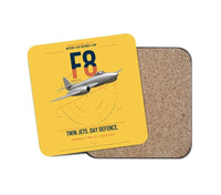 Thumbnail for Gloster Meteor F8 design on yellow 1 piece coaster