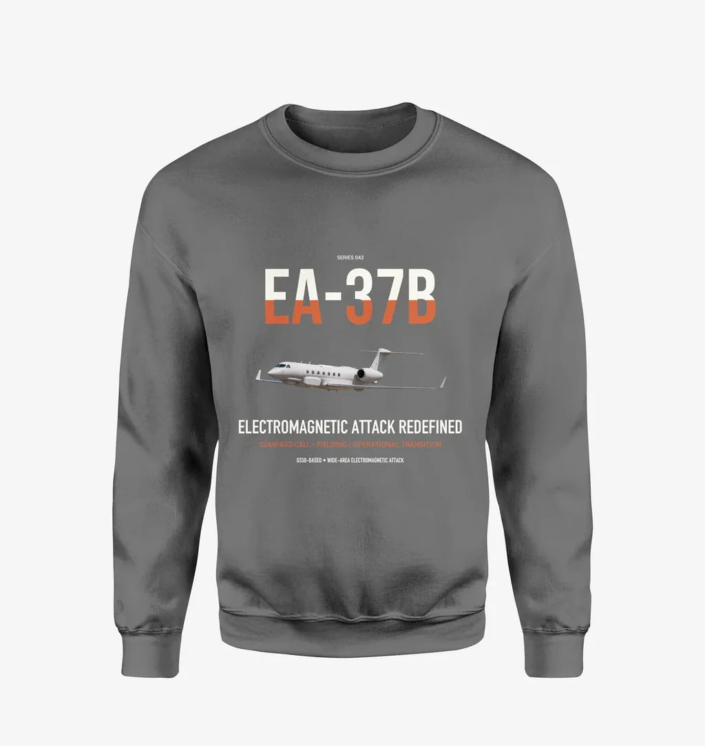 EA-37B Compass Call design on gray sweatshirt