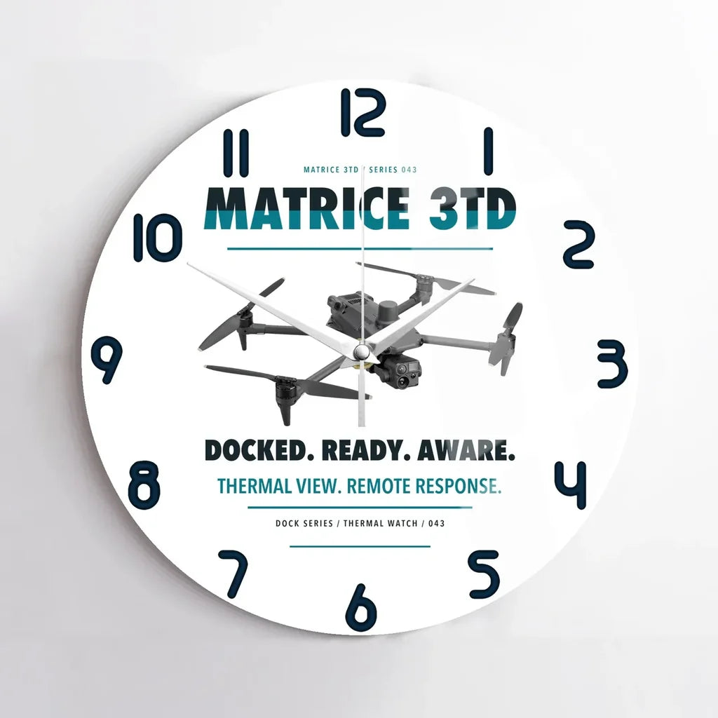 DJI Matrice 3TD design on white no frame wall clock