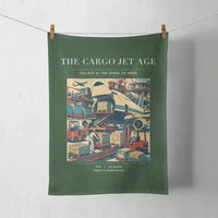 Thumbnail for VINTAGE G4125 - The Cargo Jet Age - Designed Towels design on darkgreen