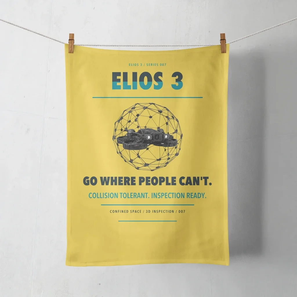 Flyability Elios 3 design on yellow towel