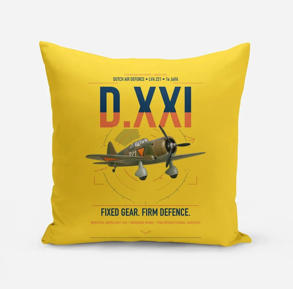 Fokker D.XXI — Dutch LVA aircraft 221 design on yellow pillow