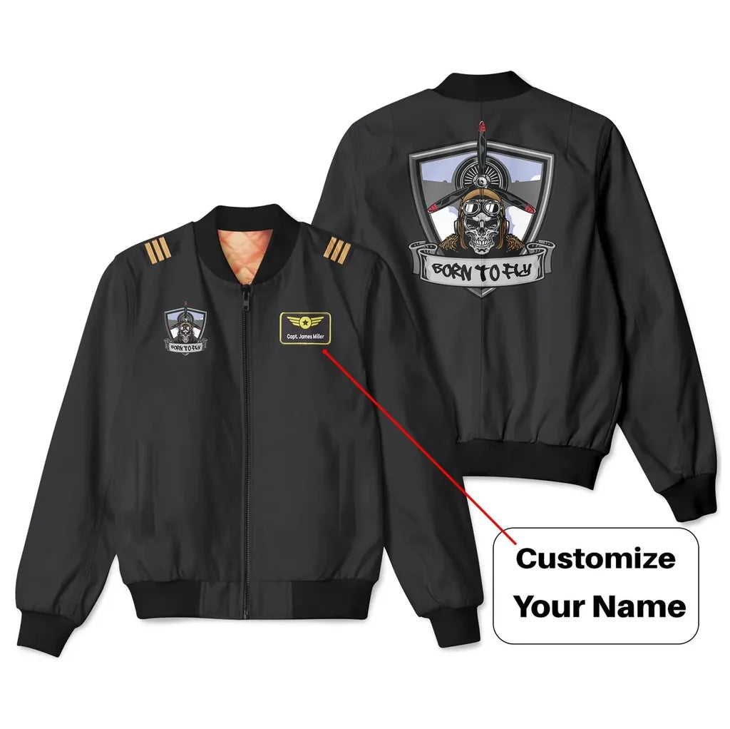 Customisable Skull Pilot Patch & Customizable 3D Bomber Jacket - view 3