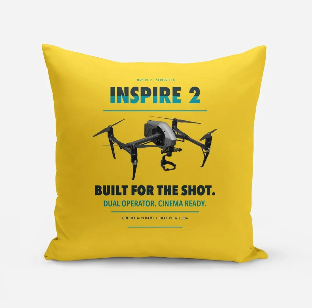 DJI Inspire 2 design on yellow pillow