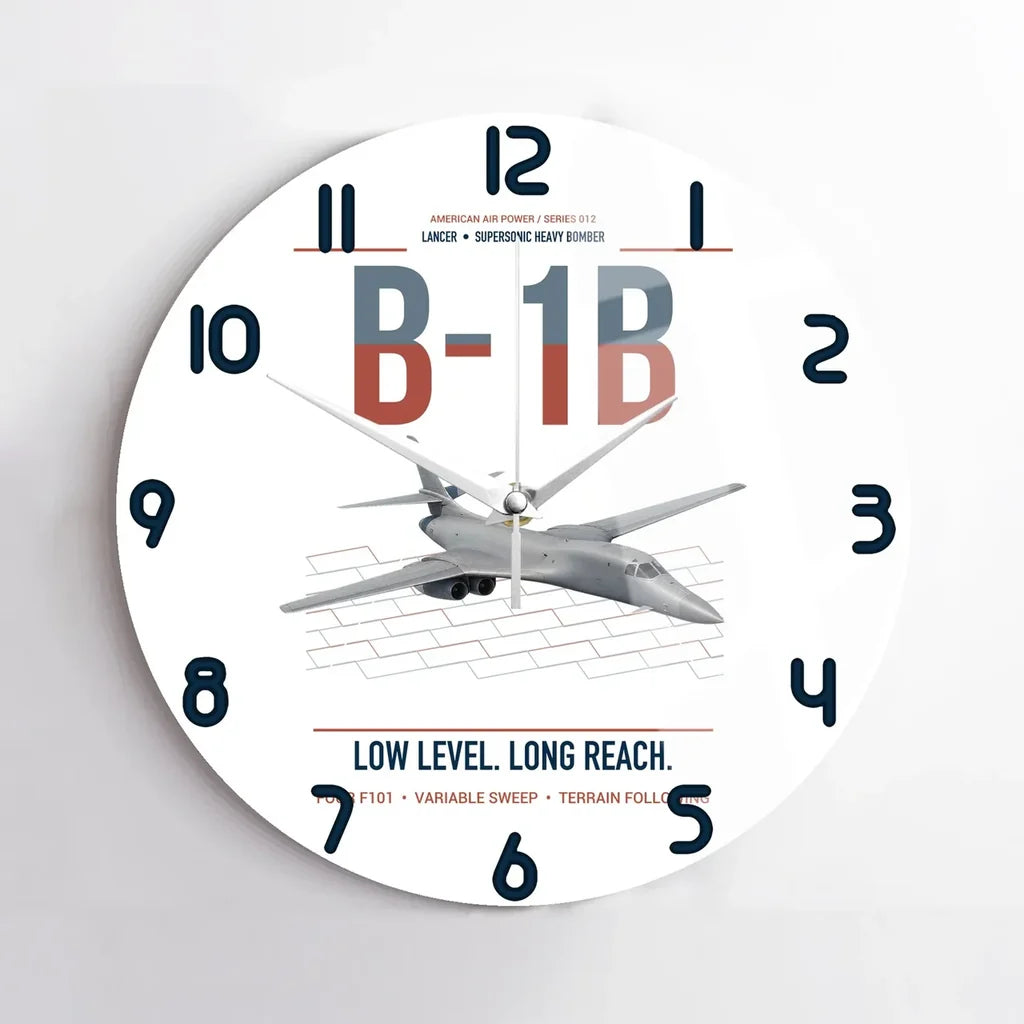 B-1B Lancer design on white no frame wall clock