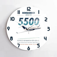 Thumbnail for Bombardier Global 5500 design on white no frame wall clock