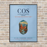 Thumbnail for Colorado Springs Airport COS vertical canvas print - framed - light blue background