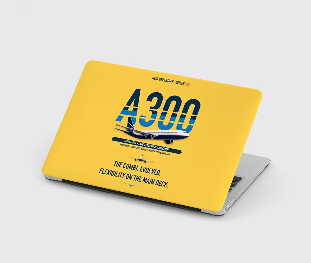 Airbus A300C4-600 design on yellow MacBook case