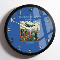 Thumbnail for VINTAGE G4089 - The Runway Garden - Designed Wall Clocks design on blue framed