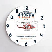 Thumbnail for SUBARU Bell 412EPX design on white no frame wall clock
