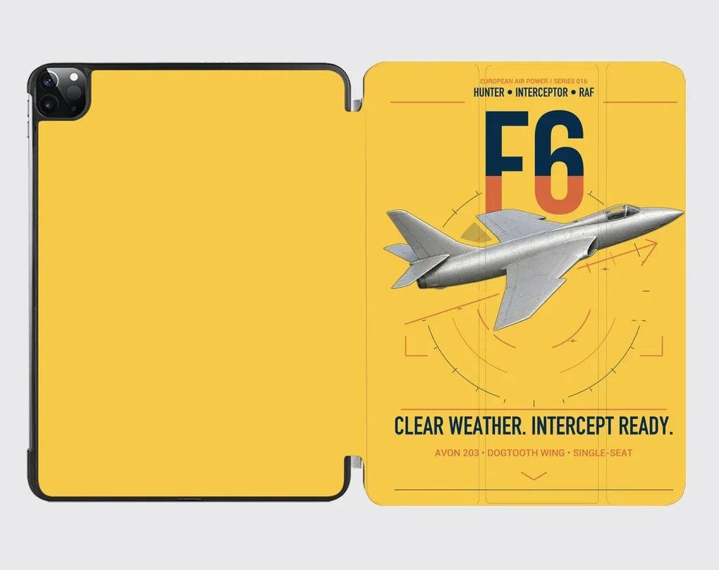 Hawker Hunter F6 design on yellow ipad tablet case