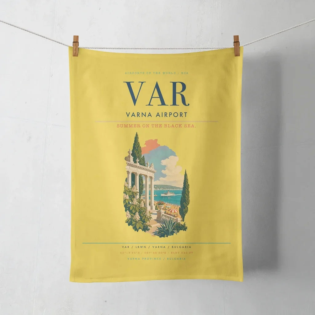 Varna Airport (VAR) design on yellow towel
