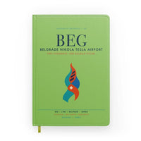 Thumbnail for Belgrade Nikola Tesla Airport (BEG) design on light green notebook