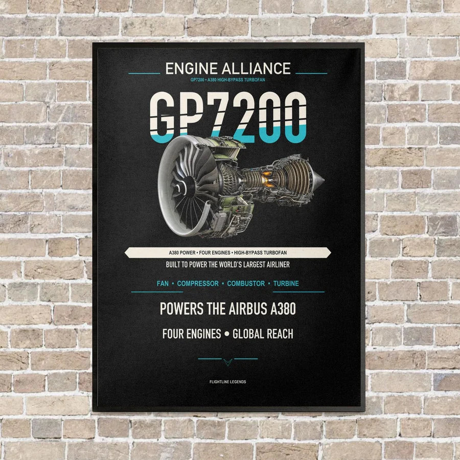 GP7200 vertical canvas print - framed - black background