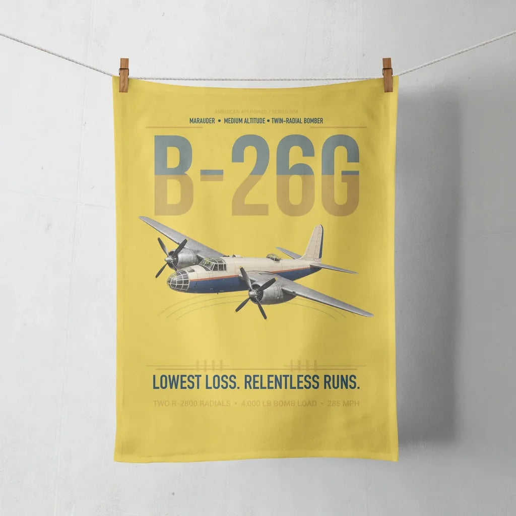 B-26G Marauder design on yellow towel