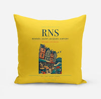 Thumbnail for Rennes–Saint-Jacques Airport (RNS) design on yellow pillow