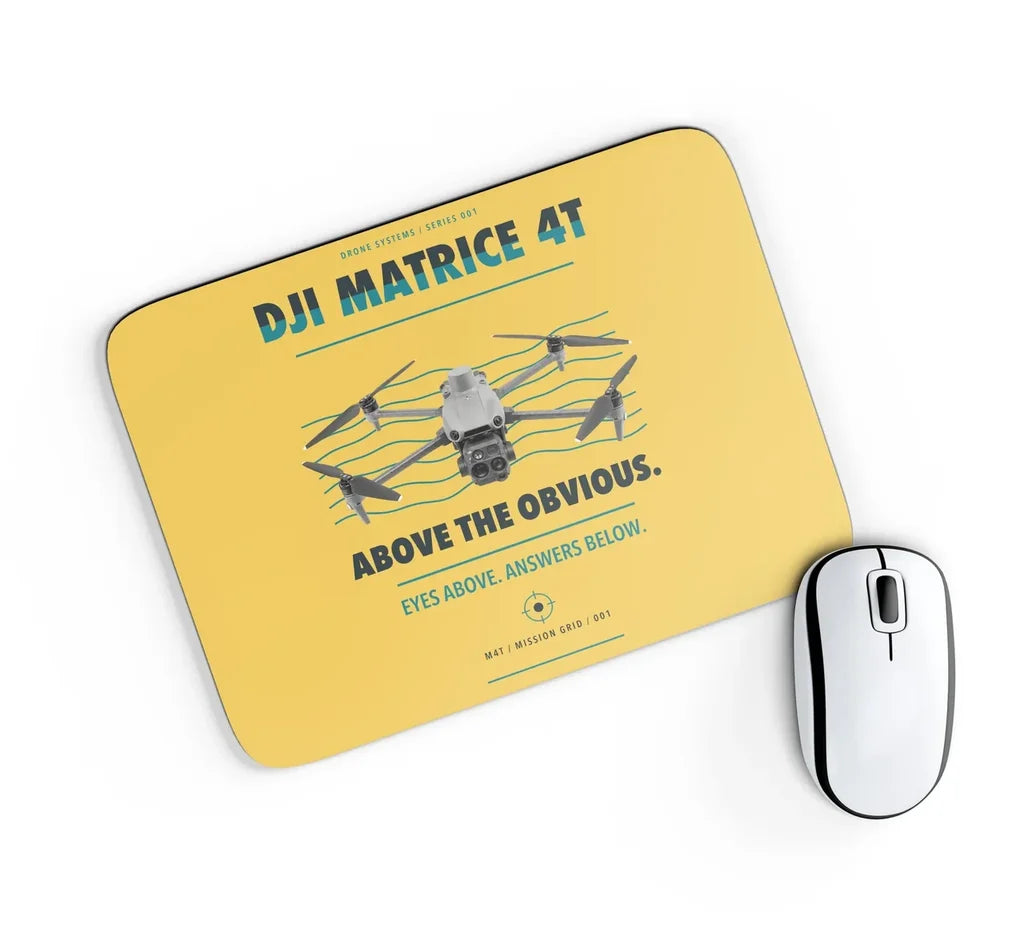 DJI Matrice 4T design on yellow rectangle mouse pad