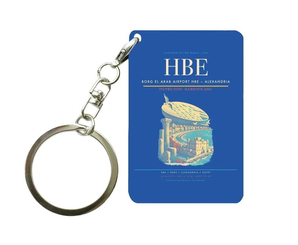 Borg El Arab Airport HBE — Alexandria Key Chain design on blue key chain