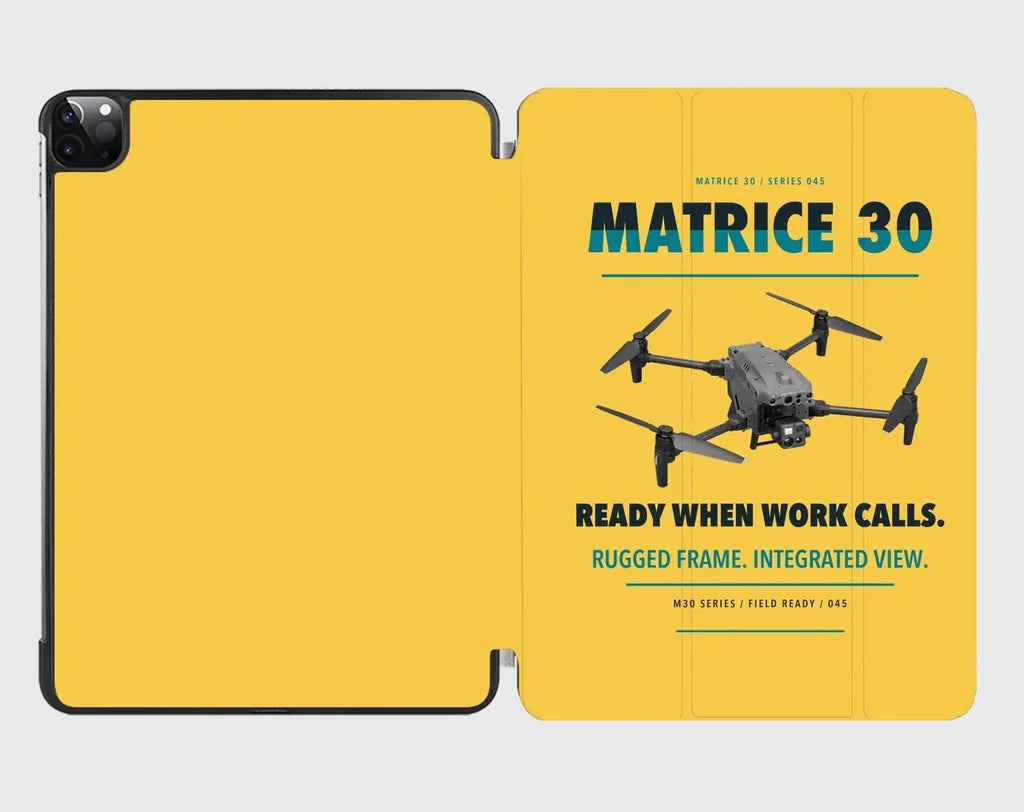 DJI Matrice 30 design on yellow ipad tablet case