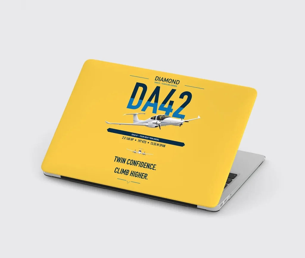 Diamond DA42-VI design on yellow MacBook case