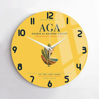 Thumbnail for Agadir Al Massira Airport (AGA) design on yellow no frame wall clock