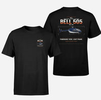 Thumbnail for Bell 505 design on black t-shirt, double-side print