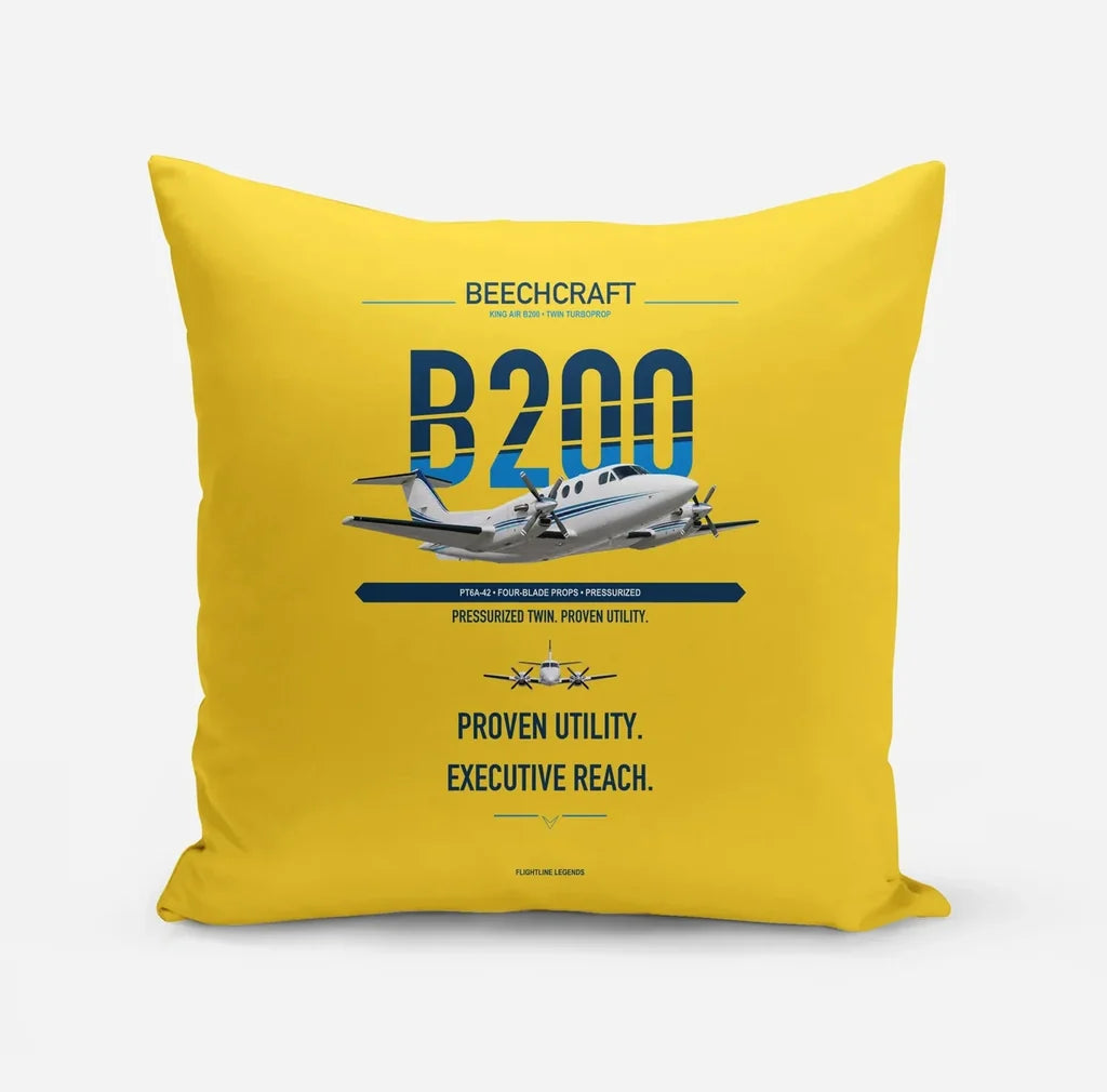 Beechcraft King Air B200 design on yellow pillow