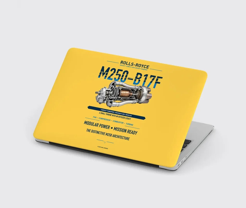M250-B17F design on yellow MacBook case