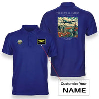 Thumbnail for VINTAGE G4089 - The Runway Garden - Double-Side Polo T-Shirt design on blue+name