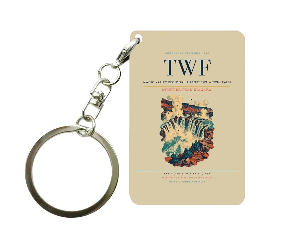 Magic Valley Regional Airport (TWF) design on beige key chain