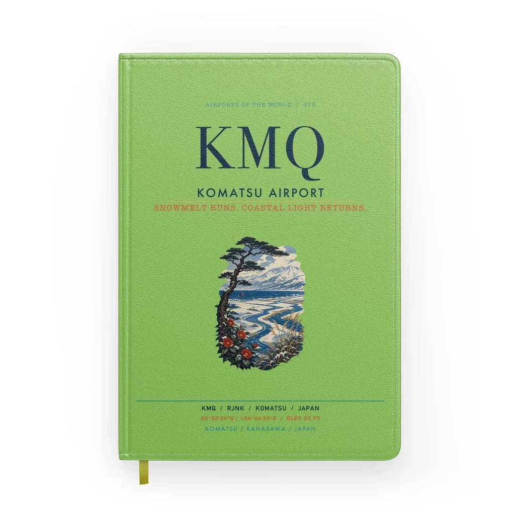 Komatsu Airport (KMQ) design on light green notebook