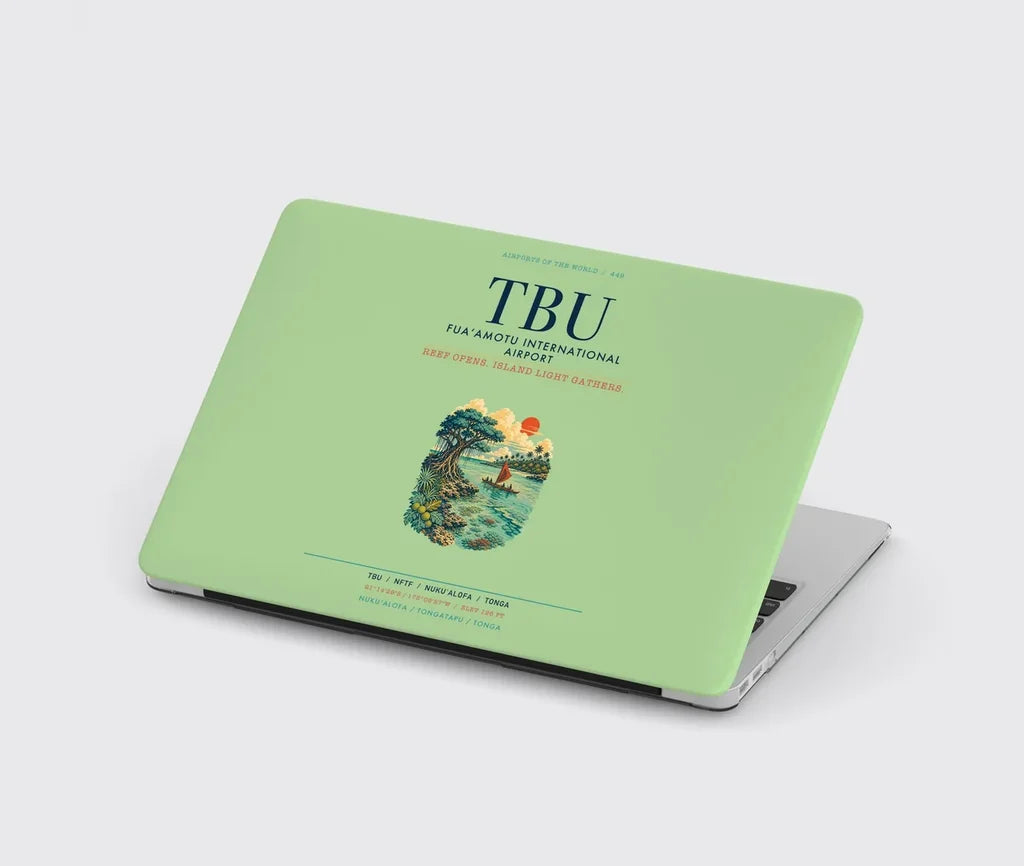 Fuaʻamotu International Airport (TBU) design on light green MacBook case