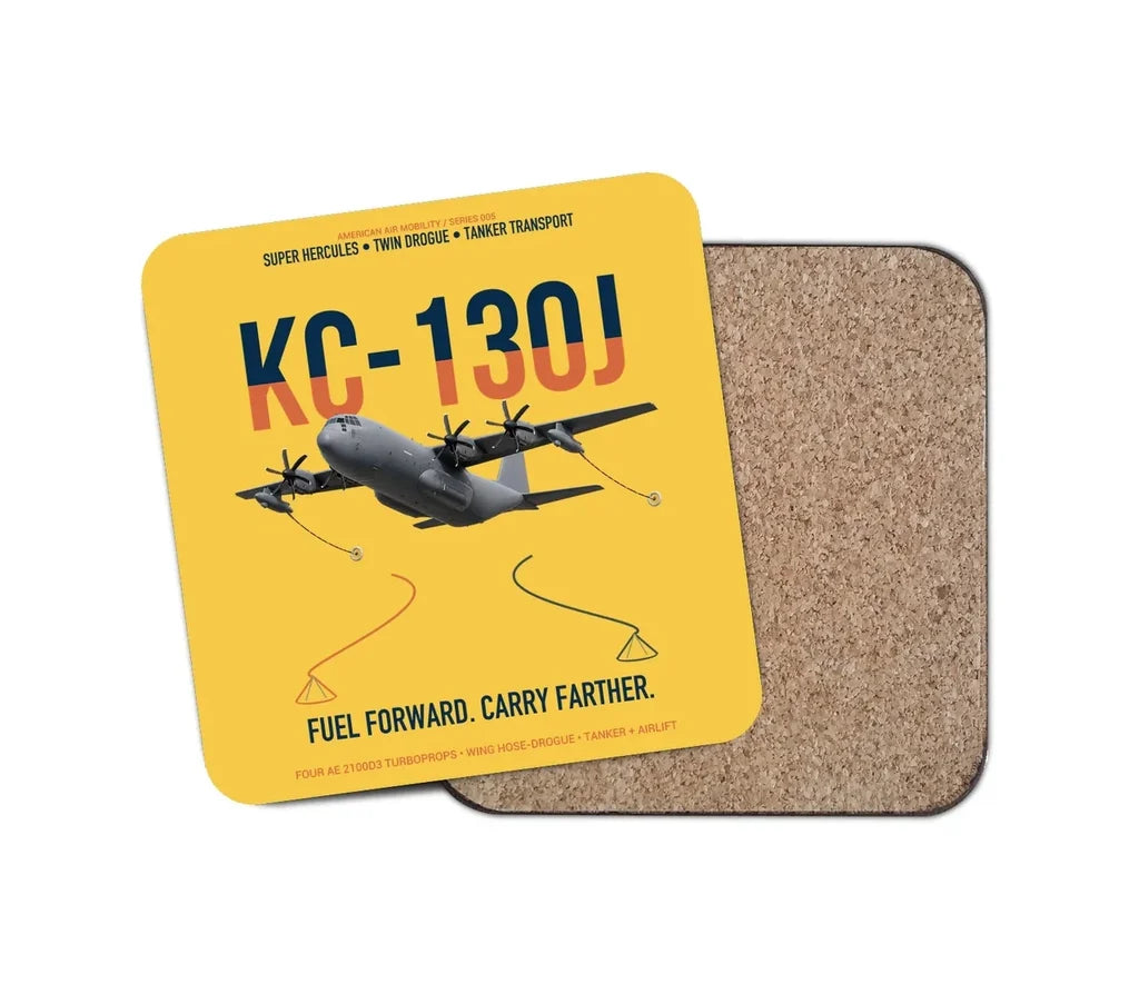 KC-130J SUPER HERCULES design on yellow 1 piece coaster