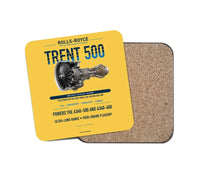 Thumbnail for TRENT 500 design on yellow 1 piece coaster