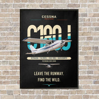 Thumbnail for Cessna 180J Skywagon vertical canvas print - framed - black background