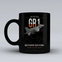 Thumbnail for SEPECAT Jaguar GR1 design on black ceramic mug, double-side print