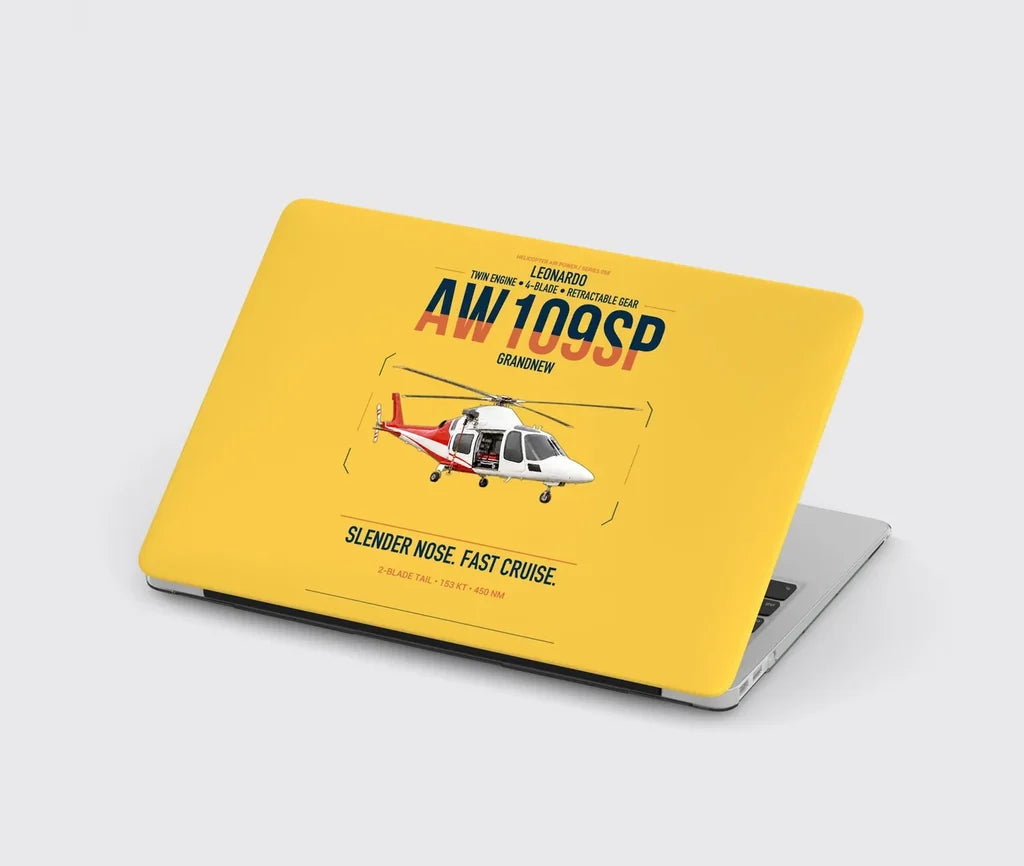 Leonardo AW109SP GrandNew design on yellow MacBook case
